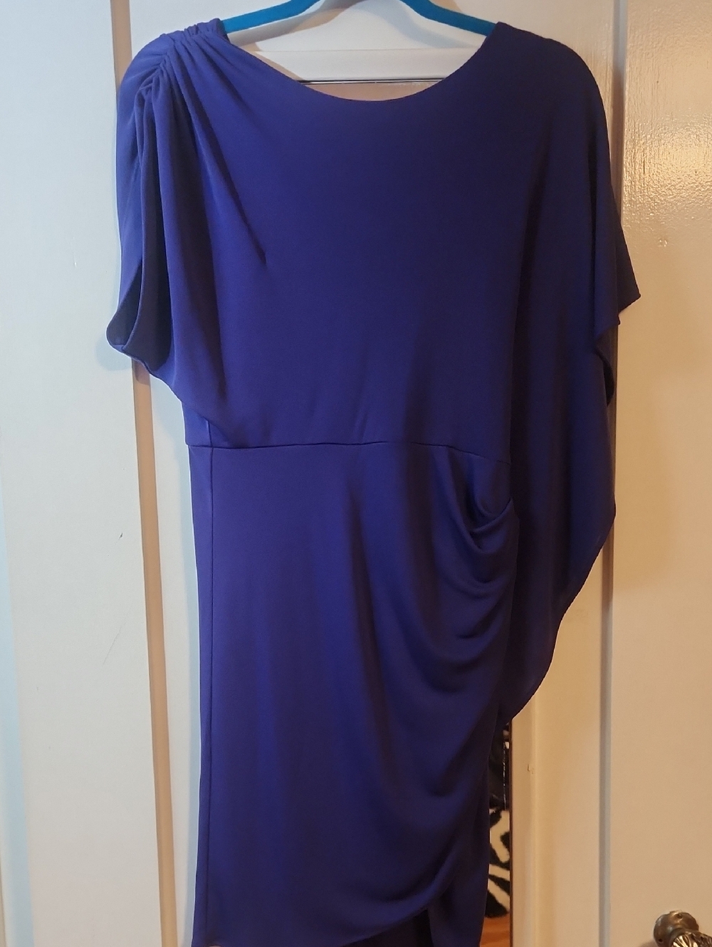 BCBGMaxAzriz Purple Draped Cocktail Dress